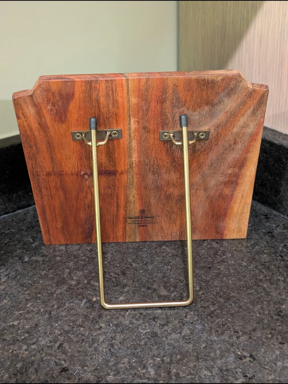 Magnolia Wooden Stand with Brass-Tone Accent